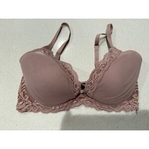 Natori Feathers Plunge T-Shirt Bra in Dusty Rose 34C